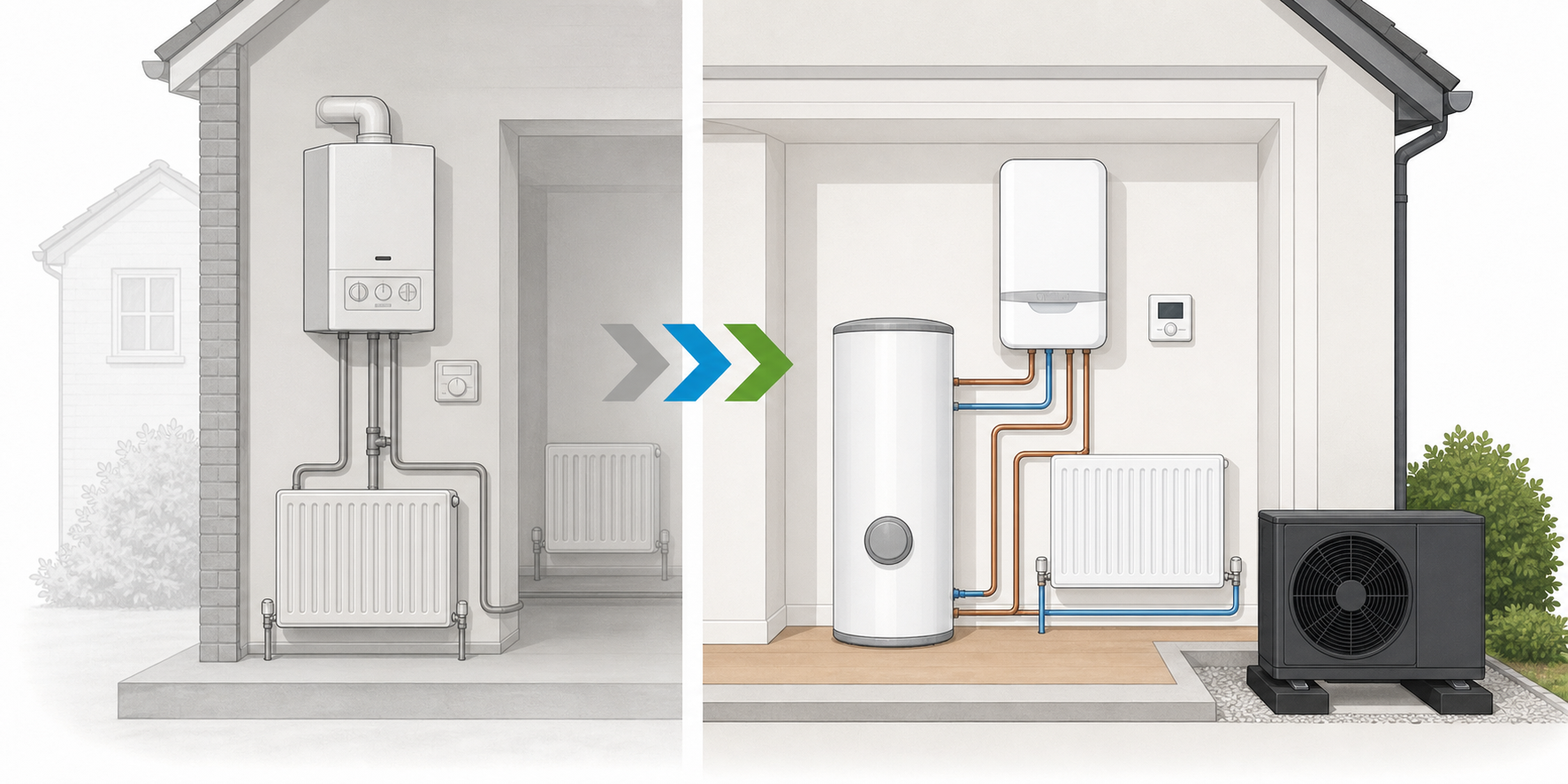 Domestic heating system ready for heat pump advice