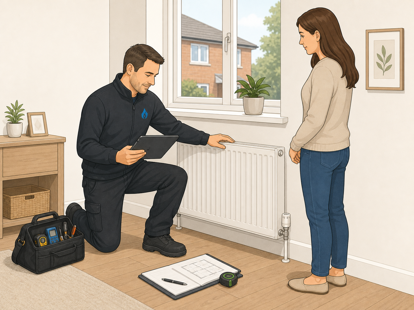 Heat pump survey preparation at a domestic property