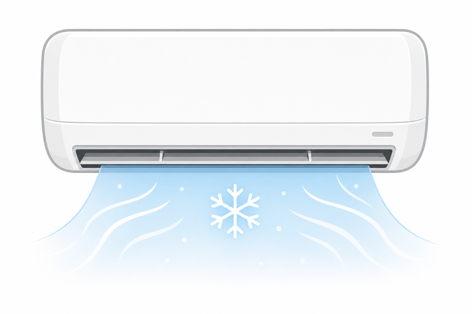Wall-mounted air conditioning unit with frosty breeze