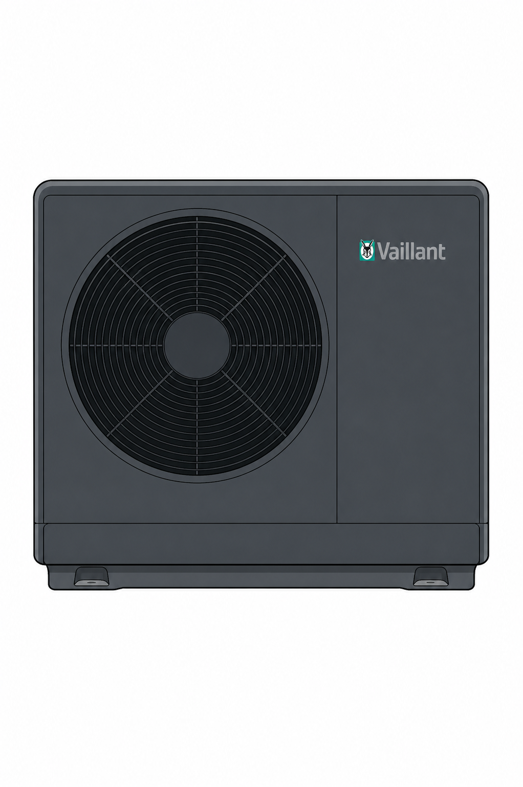 Grey Vaillant air source heat pump cut-out